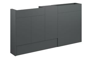 Eden 1536mm Slim Basin  WC & 1 Door Unit Pack - Matt Graphite Grey (Oak Cab)
